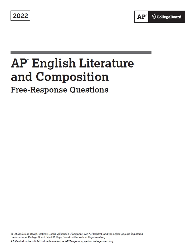 AP English Literature - 8 Official Full Exam Papers from Year 2012 to 2022 with Answer