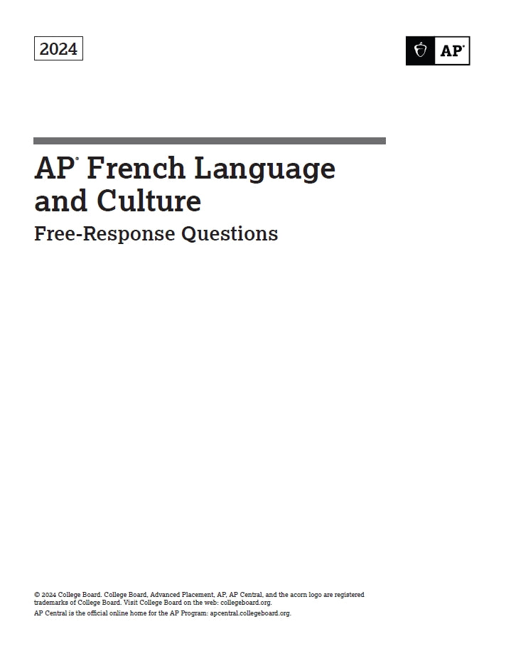 AP French language - 4 Official Full Exam Papers from Year 2021 to 2024 with Answer
