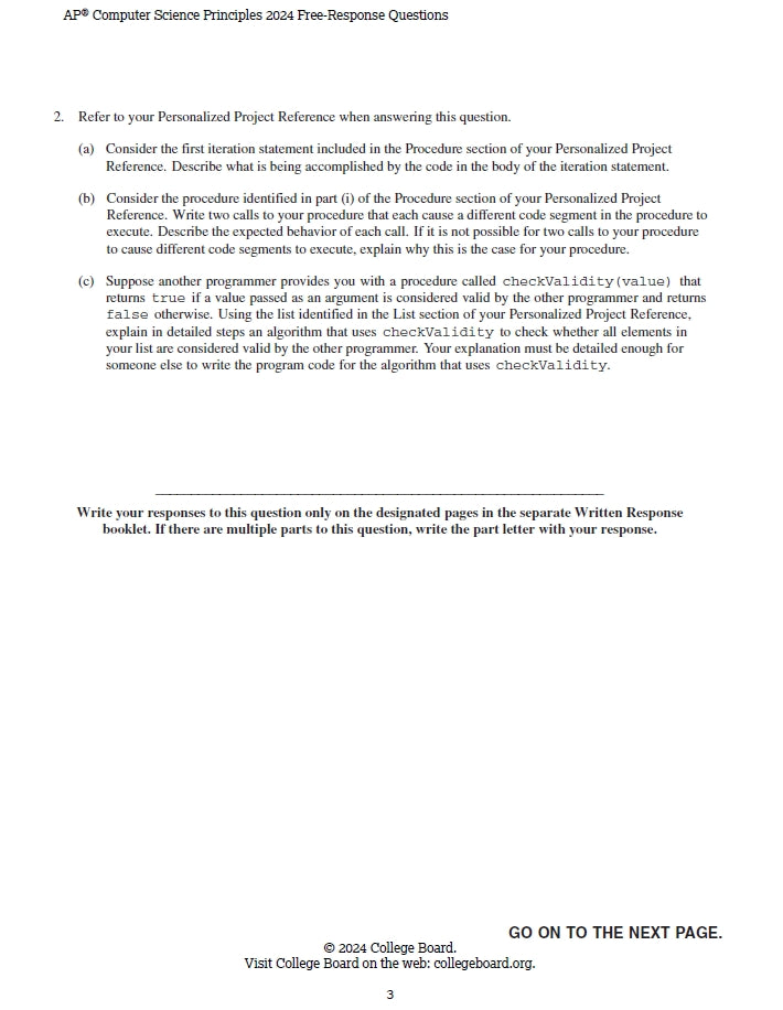 AP Computer Science Principles - 6 Official Full Exam Papers from Year 2016 to 2024 with Answer