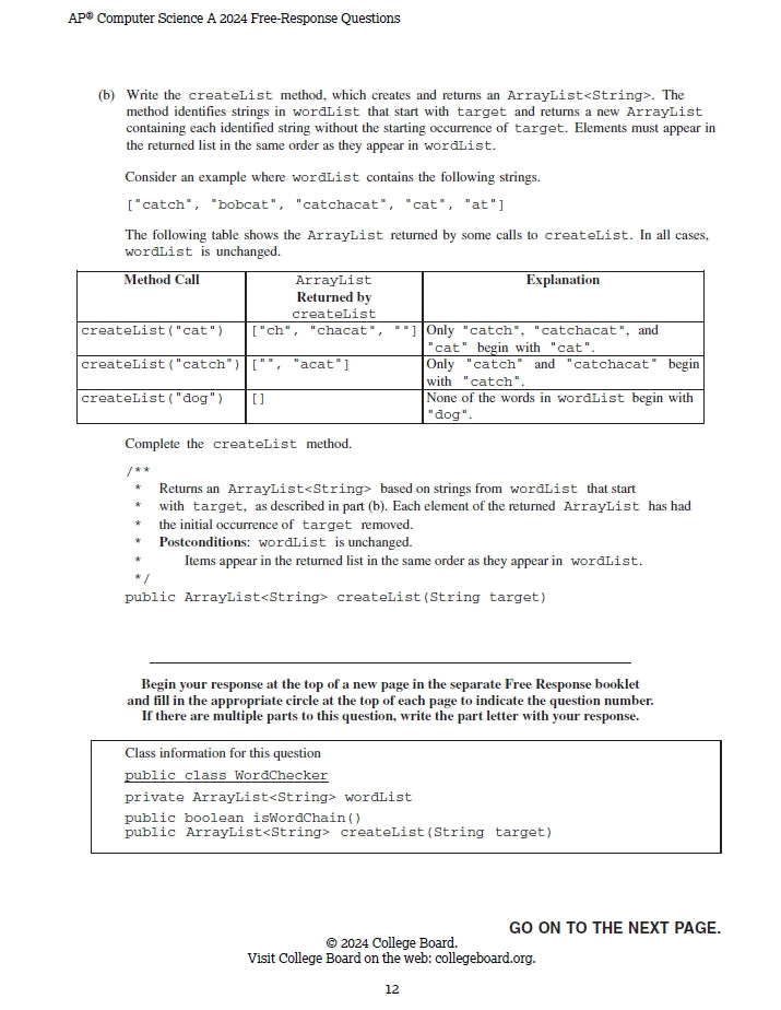 AP Computer Science A - 11 Official Full Exam Papers from Year 1999 to 2024 with Answer