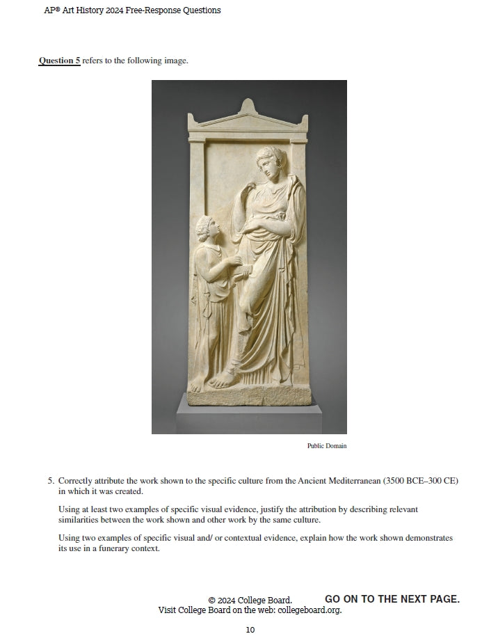 AP Art History - 12 Official Full Exam Papers from Year 1999 to 2024 with Answer