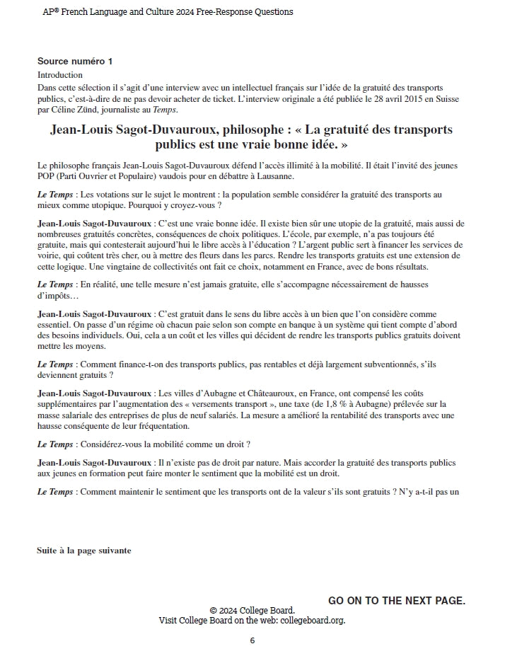 AP French language - 4 Official Full Exam Papers from Year 2021 to 2024 with Answer
