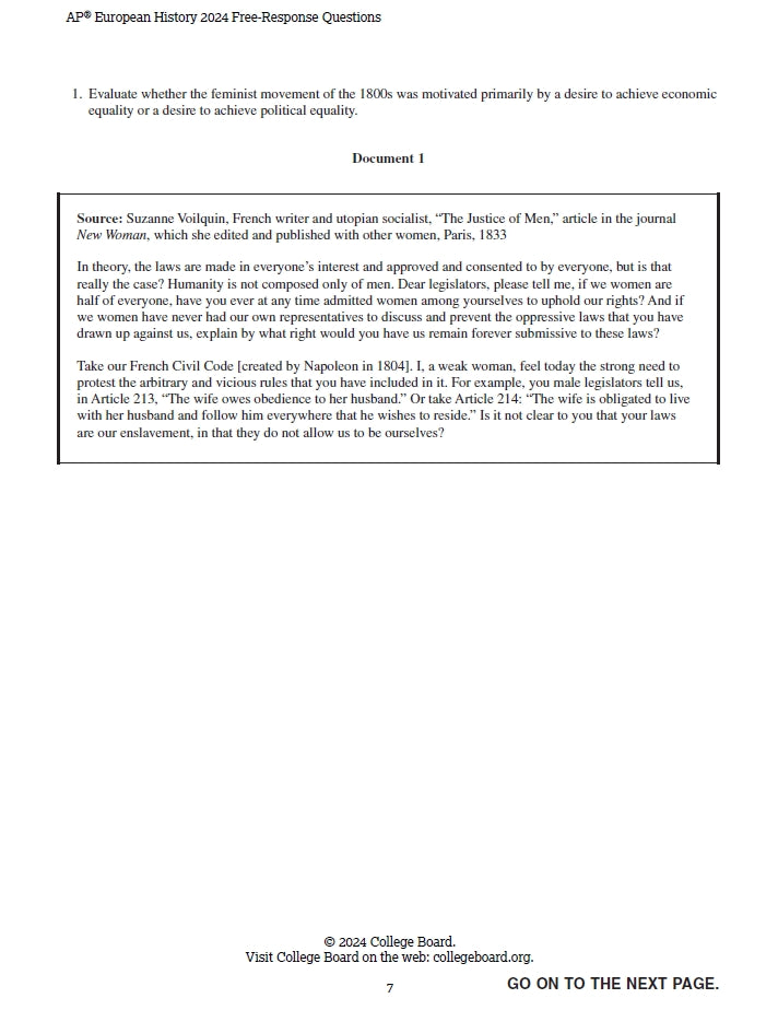 AP European History - 11 Official Full Exam Papers from Year 1999 to 2024 with Answer