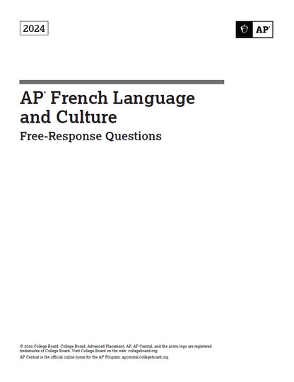 AP French language - 4 Official Full Exam Papers from Year 2021 to 2024 with Answer