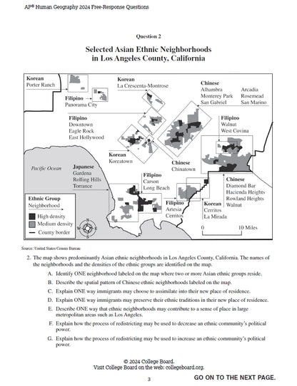 AP Human Geography - 13 Official Full Exam Papers from Year 2001 to 2024 with Answer