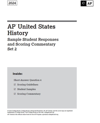 AP US History - 15 Official Full Exam Papers from Year 1996 to 2024 with Answer