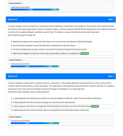 PMP Computer-Based Exam Past Questions and Answers