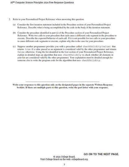 AP Computer Science Principles - 6 Official Full Exam Papers from Year 2016 to 2024 with Answer