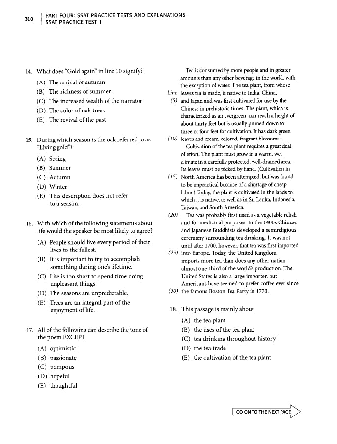 All SSAT Real Exam Papers