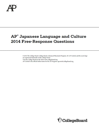 AP Japanese language and culture - 10 Official Full Exam Papers from Year 2014 to 2024 with Answer