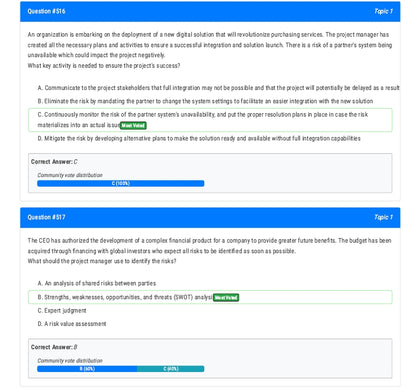 PMP Computer-Based Exam Past Questions and Answers