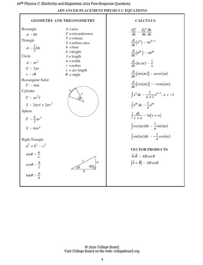 AP Physics C (Electricity & Magnetism) - 13 Official Full Exam Papers from Year 2003 to 2024 with Answer