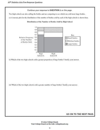 AP Statistics - 15 Official Full Exam Papers from Year 2003 to 2024 with Answer