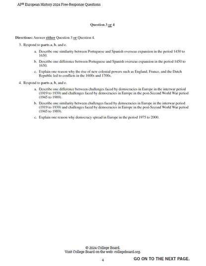 AP European History - 11 Official Full Exam Papers from Year 1999 to 2024 with Answer