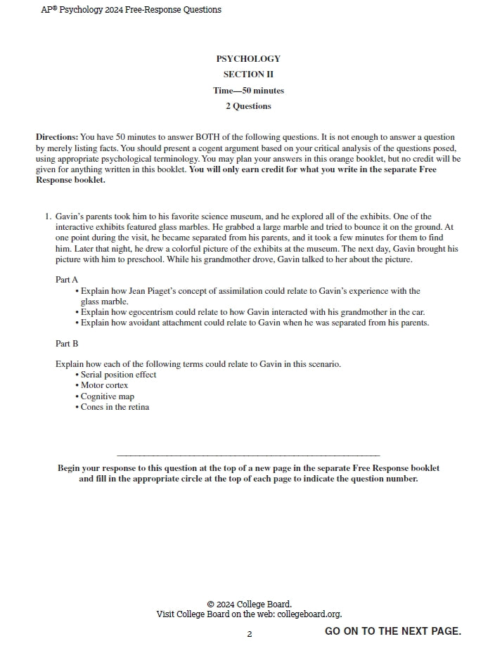 AP Psychology - 14 Official Full Exam Papers from Year 2004 to 2024 with Answer