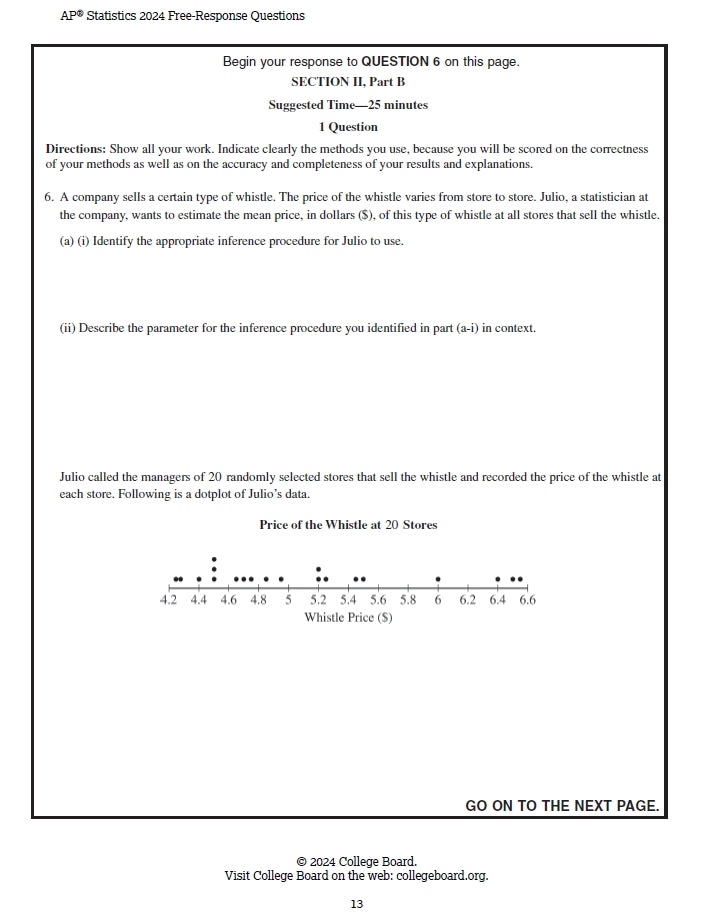 AP Statistics - 15 Official Full Exam Papers from Year 2003 to 2024 with Answer