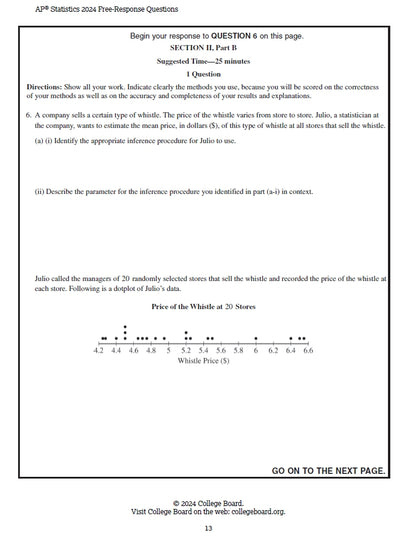 AP Statistics - 15 Official Full Exam Papers from Year 2003 to 2024 with Answer