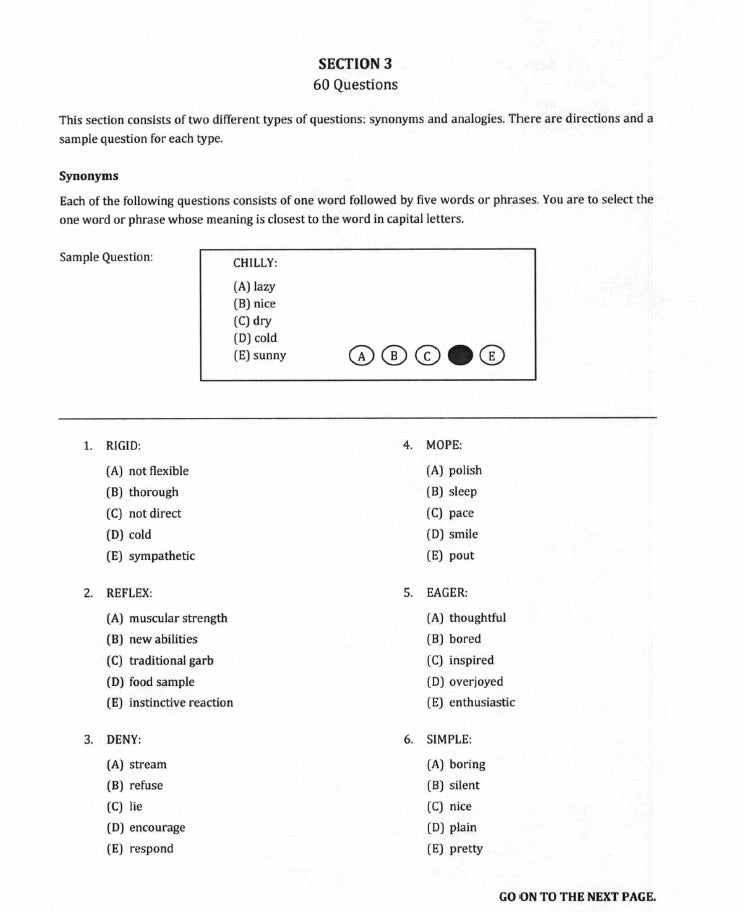 All SSAT Real Exam Papers