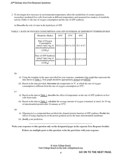 AP Biology - 13 Official Full Exam Papers from Year 2002 to 2024 with Answer