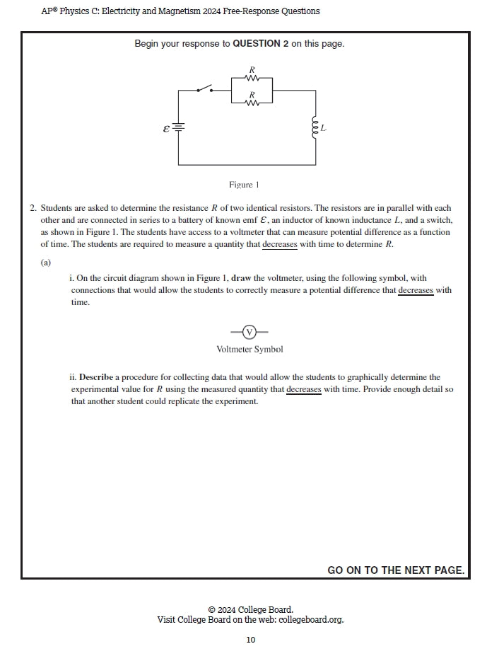 AP Physics C (Electricity & Magnetism) - 13 Official Full Exam Papers from Year 2003 to 2024 with Answer