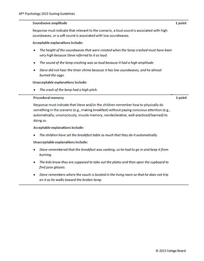 AP Psychology - 14 Official Full Exam Papers from Year 2004 to 2024 with Answer