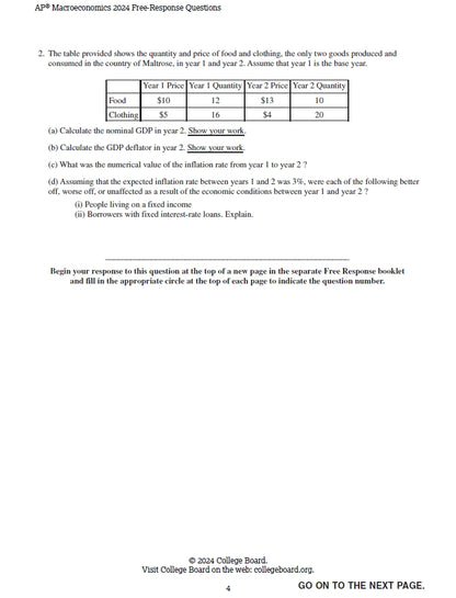 AP Macroeconomics - 14 Official Full Exam Papers from Year 2000 to 2024 with Answer