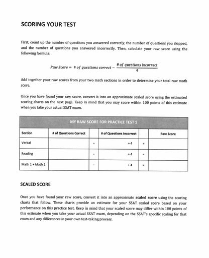 All SSAT Real Exam Papers