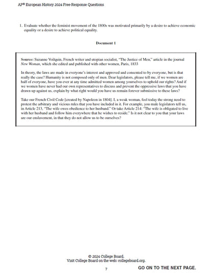 AP European History - 11 Official Full Exam Papers from Year 1999 to 2024 with Answer